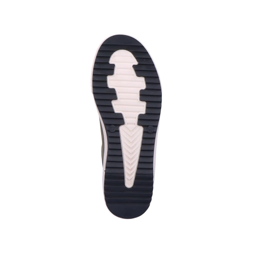Grüne Rieker Damen Sneaker High W0100-54 mit wasserabweisender RiekerTEX-Membran. Schuh Außenseite gespiegelt.