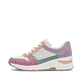 Beige vegane Rieker Damen Sneaker Low N9303-90 mit einer Schnürung. Schuh Außenseite.