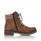 Nussbraune Rieker Damen Schnürstiefel Y7428-22 mit einer robusten Profilsohle. Schuh Innenseite