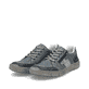 Blaue Rieker Herren Schnürschuhe 04004-12 mit Reißverschluss sowie Extraweite H. Schuhpaar seitlich schräg.