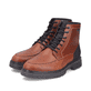 Braune Rieker Herren Schnürstiefel F2710-25 aus Glattleder. Schuhpaar seitlich schräg.