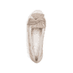 Beige Rieker Ballerinas L3066-60 mit dekorativer Schleife. Schuh von oben.