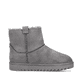 Graue Rieker Damen Kurzstiefel 99870-45 mit Fellschaftrand sowie Komfortweite G. Schuh Innenseite.