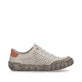 Beige Rieker Damen Slipper L0355-61 aus Glattleder mit eleganten Zierlochungen. Schuh Innenseite.