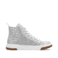 Graue Rieker Damen Sneaker High N3945-40 in Löcheroptik mit einem Reißverschluss. Schuh Innenseite.