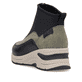Schwarze Rieker Damen Sneaker High N9362-54 mit einer strapazierfähigen Sohle. Schuh von hinten.