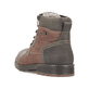 Tabakbraune Rieker Herren Schnürstiefel F3944-24 mit Schnürung und Reißverschluss. Schuh Innenseite