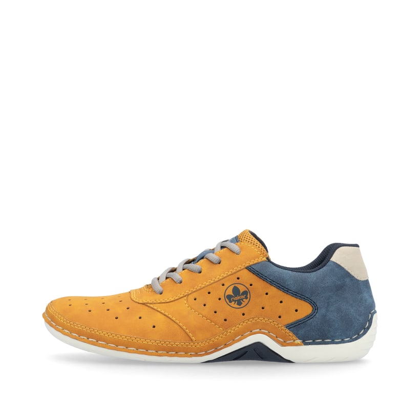 Gelbe Rieker Herren Schnürschuhe 07506-68, Barfußschuhe mit Komfortweite G 1/2. Schuh Außenseite.