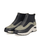 Schwarze Rieker Damen Sneaker High N9362-54 mit einer strapazierfähigen Sohle. Schuhpaar seitlich schräg.