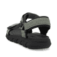 Grüne waschbare Rieker Herren Trekkingsandalen 20805-54 mit Klettverschluss. Schuh von hinten.