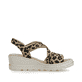 Mehrfarbige Rieker Keilsandaletten 67410-90 mit angesagtem Animal-Print. Schuh Innenseite.