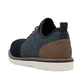 Blaue Rieker Herren Slipper 04550-14 mit einem Gummizug sowie der Extraweite H. Schuh von hinten.