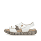 Weiße Rieker Damen Riemchensandalen V5151-80 aus Glattleder. Schuh Außenseite.