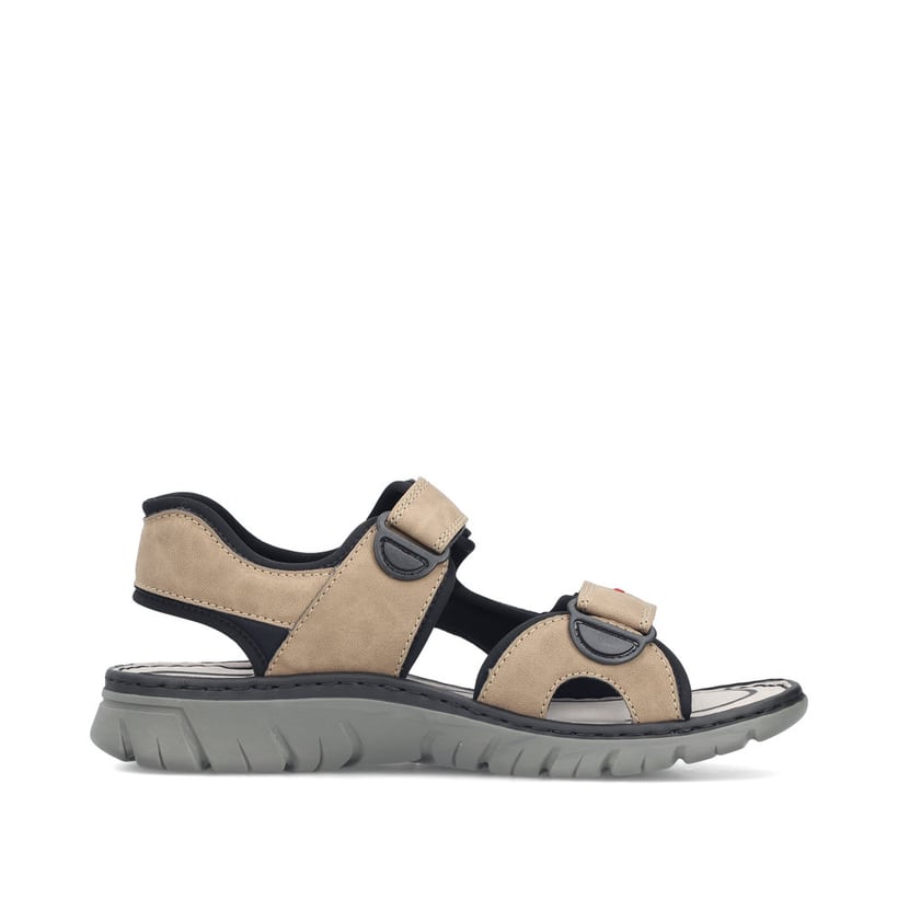 Beige Rieker Herren Trekkingsandalen 26761-65 mit einem Klettverschluss. Schuh Innenseite.