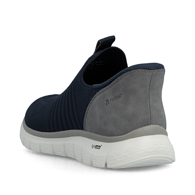Mocassins Rieker bleus pour homme B6659-15 avec fonction easy in Ready2GO. Chaussure vue de l'arrière.