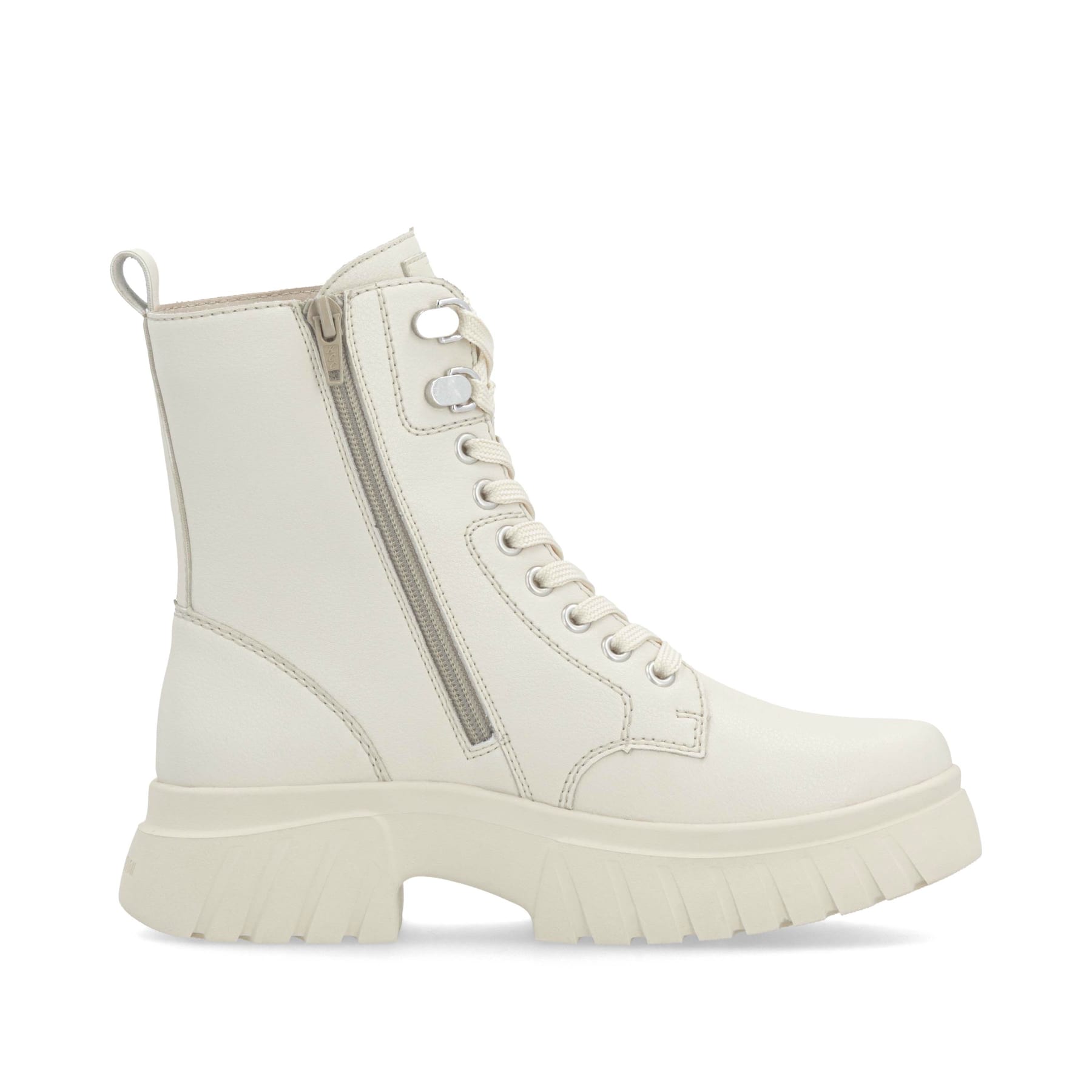 Beige Rieker Damen Schnürstiefel W1870-60 mit ultraleichter und flexibler Sohle. Schuh Innenseite.