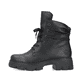 
Nachtschwarze Rieker Damen Biker Boots 74624-00 mit einer schockabsorbierenden Sohle. Schuh Außenseite