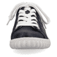 Marineblaue Rieker Damen Schnürschuhe N0910-14 mit Ziernähten. Schuh von vorne.