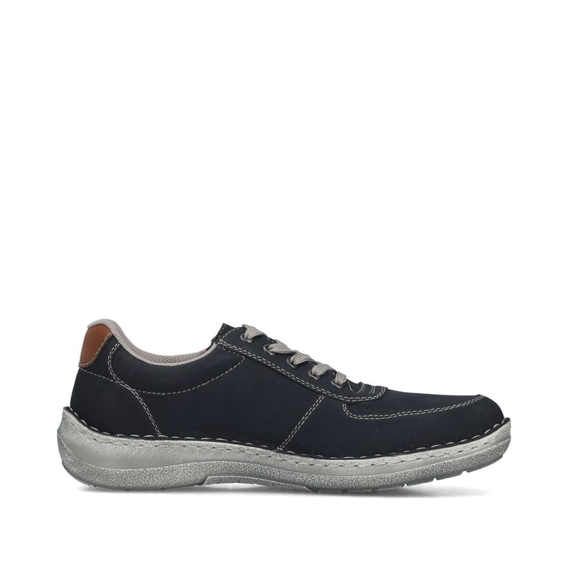 Blaue Rieker Herren Schnürschuhe 03030-14 mit modernen Ziernähten. Schuh Innenseite.