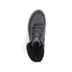 
Staubgraue Rieker Damen Stiefeletten Y9071-40 mit einer Profilsohle mit Blockabsatz. Schuh seitlich schräg