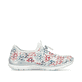 Mehrfarbige Rieker Damen Slipper L3252-90 mit Deko-Reißverschluss sowie Gummizug. Schuh Innenseite.