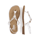 Kristallweiße Rieker Damen Riemchensandalen 64271-80 mit einer Schnalle. Schuh von oben, liegend.