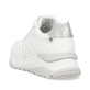 Weiße Rieker Damen Sneaker Low W2502-80 mit Schnürung sowie super leichter Sohle. Schuh von hinten.
