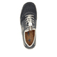 Blaue Rieker Damen Slipper L0538-14 mit einem Gummizug. Schuh von oben.