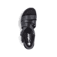 Schwarze Rieker Keilsandaletten 68063-00 mit trendiger Schnalle. Schuh von oben.