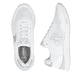 Weiße Rieker Damen Sneaker Low W2404-82 mit Schnürung sowie ultraleichter Sohle. Schuh von oben, liegend.