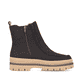 Dunkelbraun-beige Rieker Damen Chelsea Boots Y6272-25 mit einem Reißverschluss. Schuh Innenseite.
