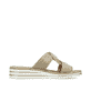 Goldene Rieker Damen Pantoletten V06R4-90 mit der schmalen Passform E 1/2. Schuh Innenseite.