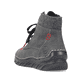 Graue Rieker Damen Schnürstiefel 55031-45 mit einer schockabsorbierenden Sohle. Schuh von hinten