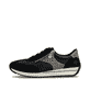 Schwarze Rieker Damen Schnürschuhe N1210-00 mit einem Reißverschluss. Schuh Außenseite.