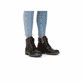 Schwarze Rieker Damen Schnürstiefel 94712-00 mit wasserabweisender TEX-Membran. Schuh am Fuß.