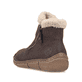 Dunkelbraune Rieker Damen Kurzstiefel Z3753-25 mit weichem Kragen. Schuh von hinten.