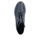 Bottes à lacets Rieker bleues femmes 72222-14 avec laçage enveloppant. Chaussure vue de dessus.