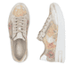Beige Rieker Damen Sneaker Low N8103-60 mit Reißverschluss sowie Extraweite H. Schuh von oben, liegend.