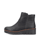 Bottines Rieker noires pour femmes X9165-00 avec fermeture éclair. Côté extérieur de la chaussure.