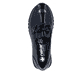 Dunkelblaue Rieker Damen Loafer 49051-14 mit Deko-Kette sowie einem Gummizug. Schuh von oben.