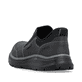 Schwarze Rieker Herren Slipper B1851-00 mit Ready2GO Schnell-Anziehfunktion. Schuh von hinten.