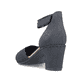 Escarpins Rieker bleus pour femme 41050-15 avec fermeture velcro. Chaussure vue de l'arrière.