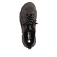 Dunkelgraue Rieker Damen Slipper 45976-45 aus Rauleder. Schuh von oben.