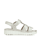 Beige Rieker Keilsandaletten V1361-60 mit einem Klettverschluss. Schuh Innenseite.