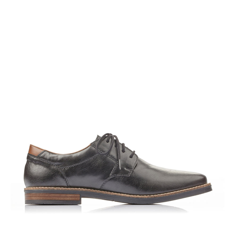 Schwarze Rieker Herren Schnürschuhe 13500-00 mit modernen Ziernähten. Schuh Innenseite.
