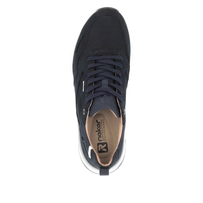 Weiße Rieker Herren Sneaker Low U0901-80 mit super leichter und flexibler Sohle. Schuh Außenseite gespiegelt.