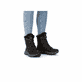 Schwarze Rieker Damen Schnürstiefel M6540-00 mit wasserabweisender TEX-Membran. Schuh am Fuß.