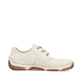 Weiße Rieker Damen Schnürschuhe 55920-80 mit modernen Ziernähten. Schuh Innenseite.