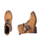 Gelbe Rieker Damen Schnürstiefel 94722-68 mit wasserabweisender TEX-Membran. Schuh von oben, liegend.