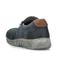 Blaue Rieker Herren Slipper 03550-14 mit einem Reißverschluss sowie Löcheroptik. Schuh von hinten.